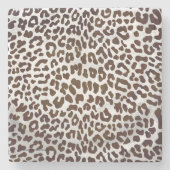 Leopard Chocolade Print Stenen Onderzetter (Voorkant)