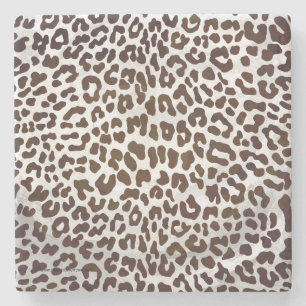 Leopard Chocolade Print Stenen Onderzetter