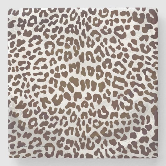 Leopard Chocolade Print Stenen Onderzetter (Voorkant)