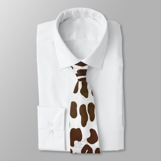 Leopard Chocolade Print Stropdas (Gebonden)