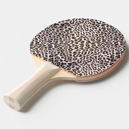 Leopard Chocolade Print Tafeltennisbatje (Voorkant Gekanteld)
