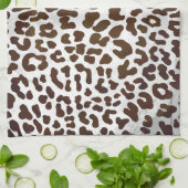 Leopard Chocolade Print Theedoek (Gevouwen)