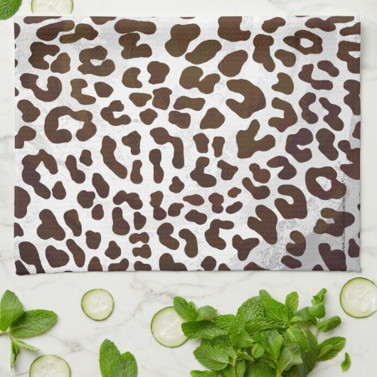 Leopard Chocolade Print Theedoek (Gevouwen)