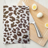Leopard Chocolade Print Theedoek (Quarter Fold)