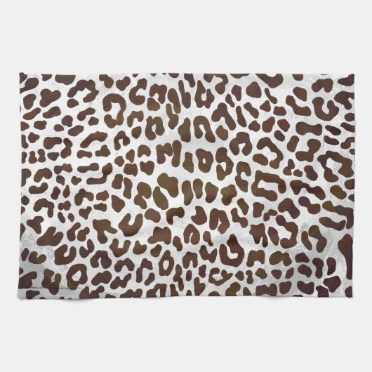 Leopard Chocolade Print Theedoek (Horizontaal)