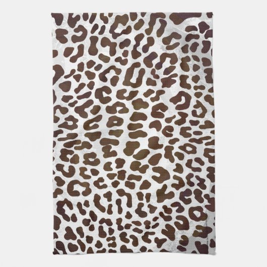 Leopard Chocolade Print Theedoek (Verticaal)