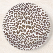 Leopard Chocolade Print Zandsteen Onderzetter (Voorkant)