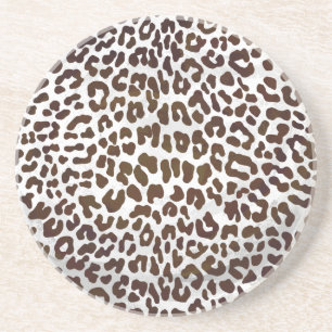 Leopard Chocolade Print Zandsteen Onderzetter