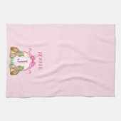 Leopard Christmas Crest Monogram With Name Theedoek (Horizontaal)