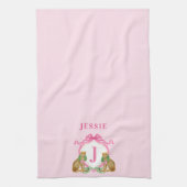 Leopard Christmas Crest Monogram With Name Theedoek (Verticaal)