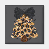 Leopard Christmas Tree,christmas Coquette Bow Yarn Magneet (Voorkant)