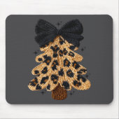 Leopard Christmas Tree,christmas Coquette Bow Yarn Muismat (Voorkant)