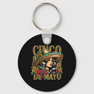 Leopard Cinco De Mayo Meisje Mexicaanse Fiesta 5 D Sleutelhanger
