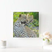 Leopard clock vierkante klok (Huis)