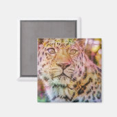 Leopard close-up foto magneet (Voorkant / Achterkant)