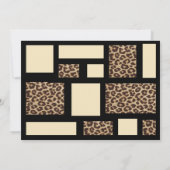 Leopard Color Block Black Cream baby Invitation Kaart (Achterkant)