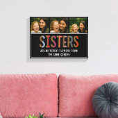 Leopard Colorful Sisters Custom Photo & Names  Canvas Afdruk (Insitu (Woonkamer))