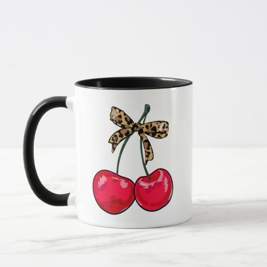 Leopard Coquette Bow Cherry Girly Lolita Mok (Links)