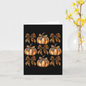 Leopard Coquette Bow Pumpkin Thanksgiving Herfst F Kaart (Gele Bloem)