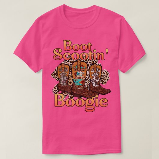 Leopard Cowboy Boots scooting Boogie Western Count T-shirt (Design voorkant)