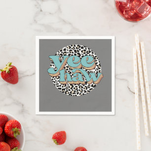 Leopard Cowboy Yeehaw houdt je paarden Westerne Ko Servet