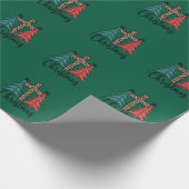 Leopard Cross kerstbomen Christelijk Cadeaupapier (Hoek)