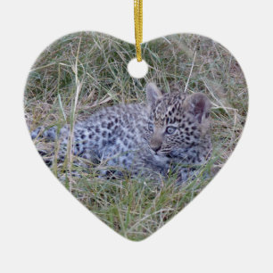 LEOPARD CUB 1 BOTSWANA KERAMISCH ORNAMENT