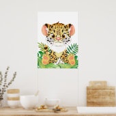 Leopard Cub, Baby Animal, Oerwoud Safari Animals Poster (Keuken)