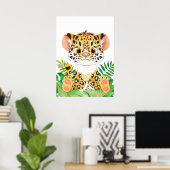 Leopard Cub, Baby Animal, Oerwoud Safari Animals Poster (Thuiskantoor)