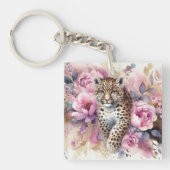 Leopard Cub & Rozen Acryl Sleutelhanger (voorkant)