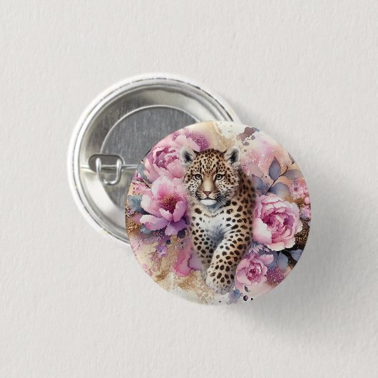 Leopard Cub & Rozen Button (Voorkant /achterkant)