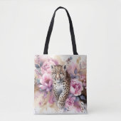 Leopard Cub & Rozen Canvas tas (Voorkant)
