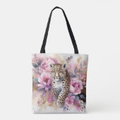 Leopard Cub & Rozen Canvas tas (Achterkant)