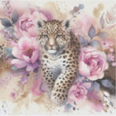 Leopard Cub & Rozen Custom Cut Vinyl Sticker (Voorkant)