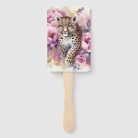 Leopard Cub & Rozen Hand Fan Handwaaier (Achterkant)