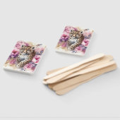 Leopard Cub & Rozen Hand Fan Handwaaier (Niet-gemonteerd)