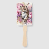 Leopard Cub & Rozen Hand Fan Handwaaier (Voorkant)
