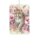 Leopard Cub & Rozen Papier Onderzetter Luchtverfrisser (Voorkant)