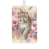 Leopard Cub & Rozen Papier Onderzetter Luchtverfrisser (Achterkant)