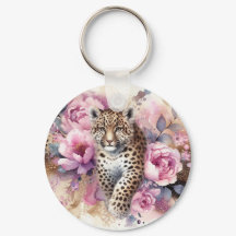 Leopard Cub & Rozen Sleutelhanger