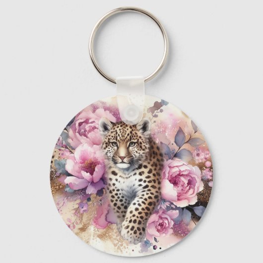 Leopard Cub & Rozen Sleutelhanger (Achterkant)
