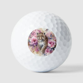Leopard Cub & Rozen Sleutelhanger Golfballen