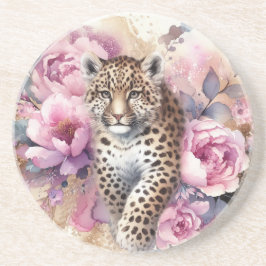 Leopard Cub & Rozen Stonewear Onderzetters