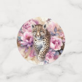 Leopard Cub & Rozen tafel Confetti (Kleine voorkant)