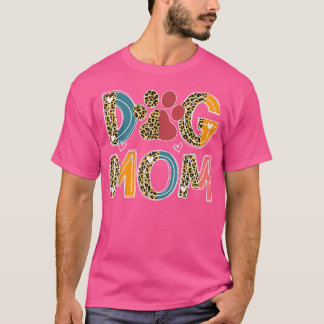 Leopard Cute Dog Paw Dog Mam Oog Moederdag T-shirt