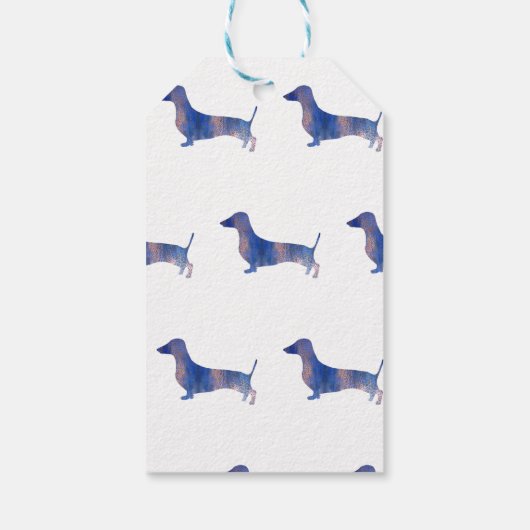 Leopard dachshund cadeaulabel (Achterkant)