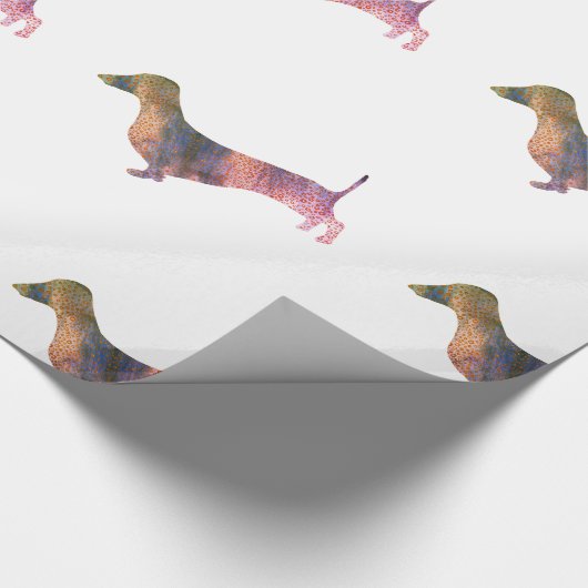Leopard dachshund cadeaupapier (Hoek)