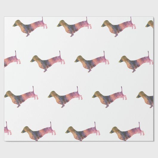 Leopard dachshund cadeaupapier (Vlak)