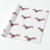 Leopard dachshund cadeaupapier (Uitgerold)