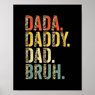 Leopard Dada papa Papa Bruh Vaderdag Poster